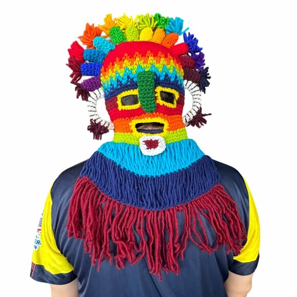 ⭐OZ Handmade Exotic Adult Mask Aya Diablo Huma Incas Ecuador Inti Raymi festival - Picture 2 of 4